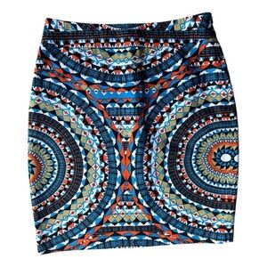 Tabitha Olmeda Anthropologie Geometric Tribal Vibes Pencil Skirt Size 2